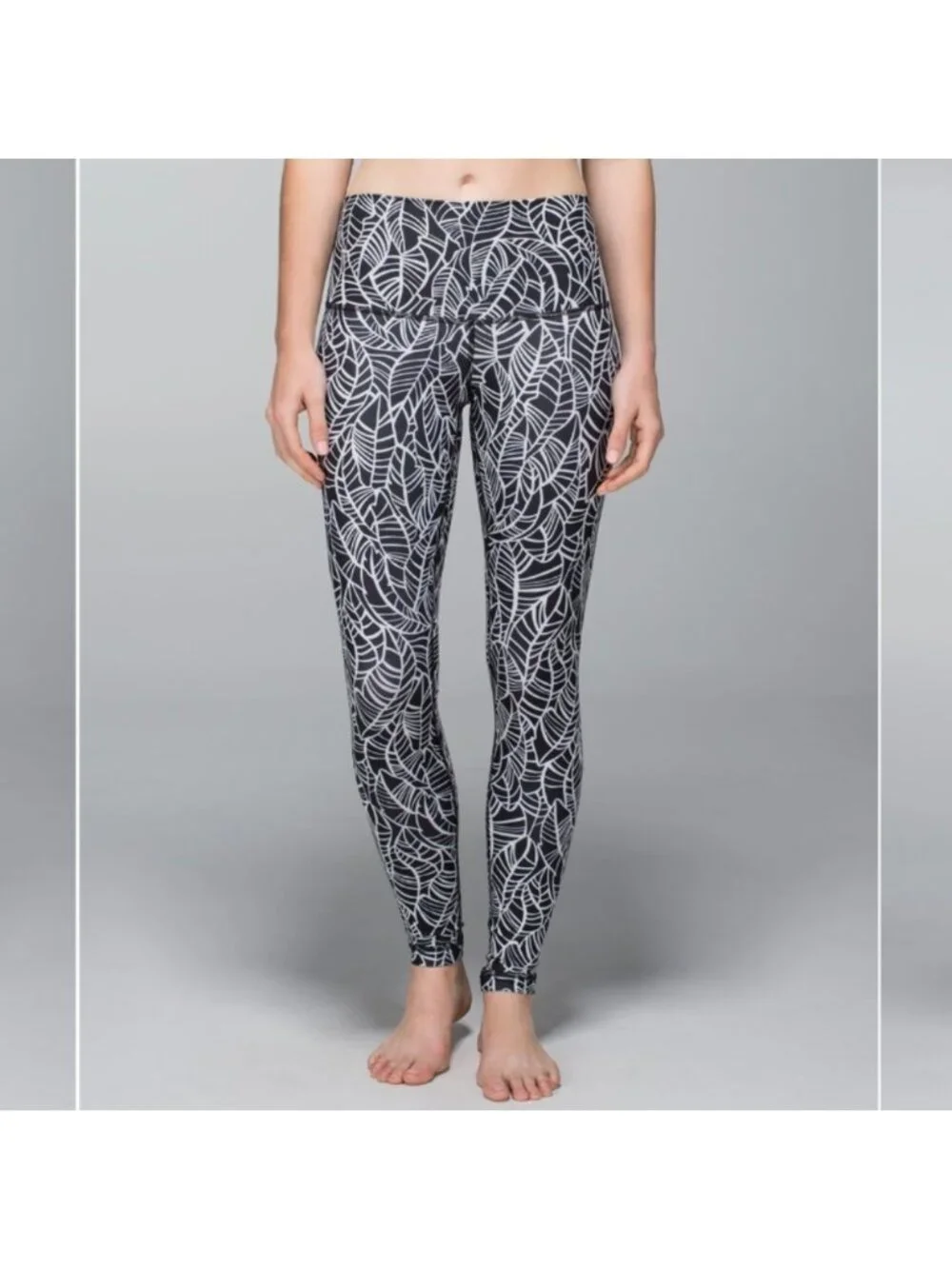 Lululemon Wunder Under Pant *Full-On Luxtreme (Roll Down)Pretty Palm Black Ang